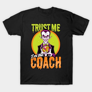 Halloween Coach Shirt | Trust I'm Volleyball Coach Vampire T-Shirt